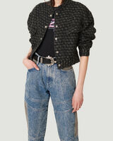 KORAY COLLARLESS CROPPED TWEED JACKET  image number null